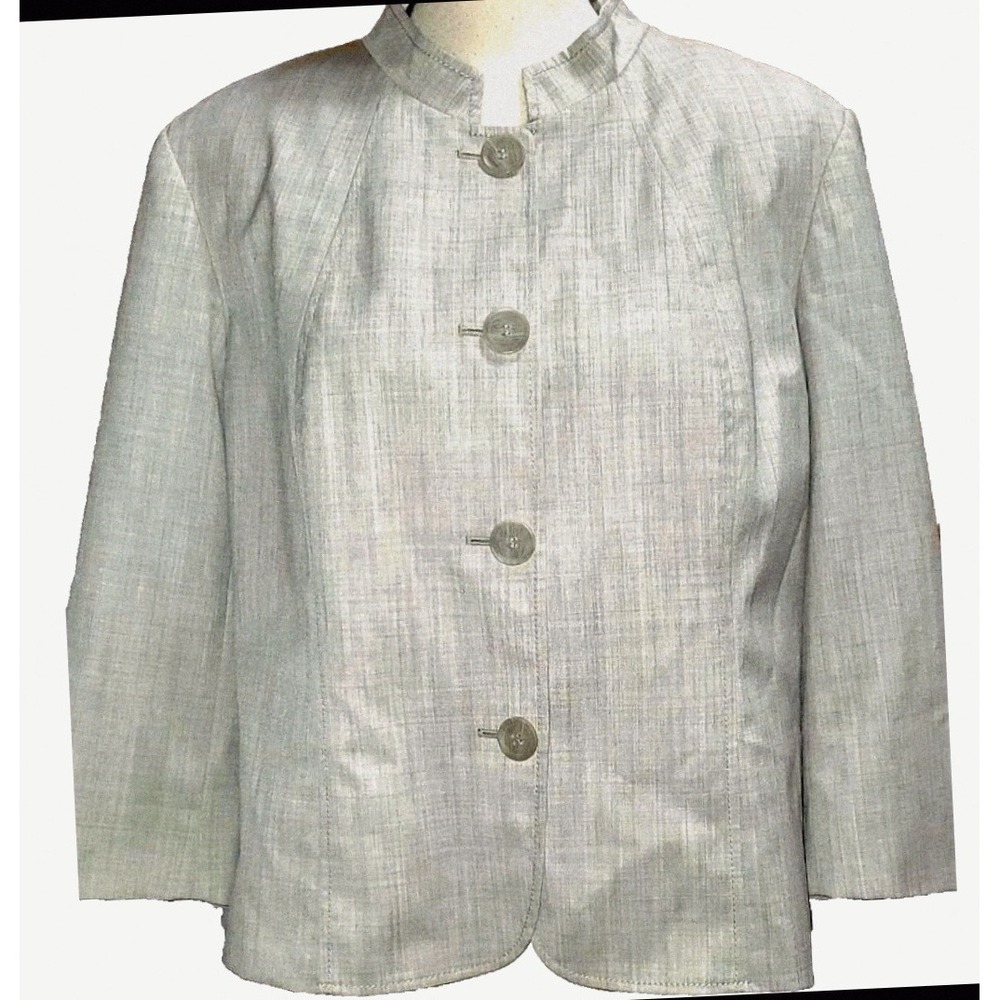 New modern Neutral Pendleton Wool textured Beige Blazer Jacket‎ Business size 18 - Picture 2 of 6